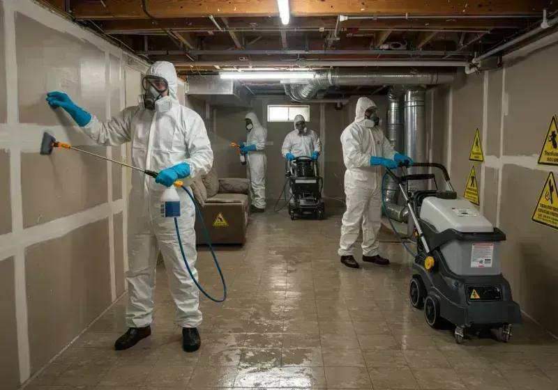 Basement Moisture Removal and Structural Drying process in Melissa, TX